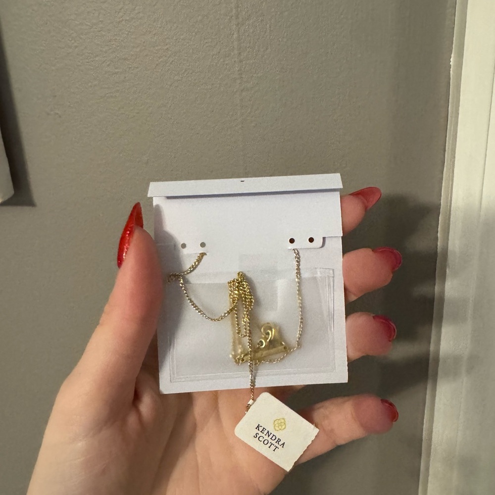 Kendra Scott Gold Necklace with Red Gift Pendant - Picture 4 of 5